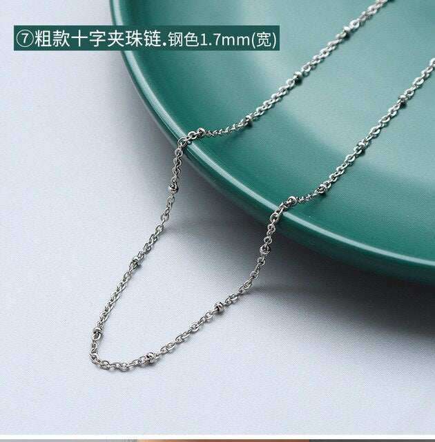 Gold Color Cuban Snake Rope Shape Chains Necklace Collars Stainless Steel Mixed Style Long Chains  Party Gift