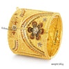 Gold Color Exaggerated Big Wide Bangle Bracelet for Women Metal Enamel Crystal Cuff Bracelet Vintage Lady Femme Party Gifts