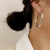 Gold Color Geometry Big Circle Stud Earrings For Women Party Gifts Female Hoop Trendy Accessory Jewelry Korean 2022