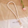 Gold Color Heart locket Pendant Necklace For Women Imitation Pearls Choker Necklaces Female Jewelry