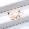Gold Color Hollow Butterfly Small Earrings Elegant Fan Shaped Women Stainless Steel Stud Earrings Jewelry Pendientes BFF