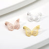 Gold Color Hollow Butterfly Small Earrings Elegant Fan Shaped Women Stainless Steel Stud Earrings Jewelry Pendientes BFF