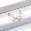 Gold Color Hollow Butterfly Small Earrings Elegant Fan Shaped Women Stainless Steel Stud Earrings Jewelry Pendientes BFF