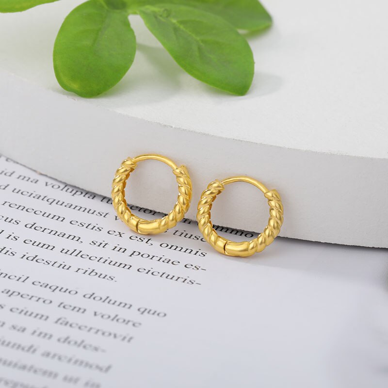 Gold Color Hoop Earrings For Women 2023 Stainless Steel Circle Ear Ring Earings Boho Jewerly Aretes Mujer Christmas Gift
