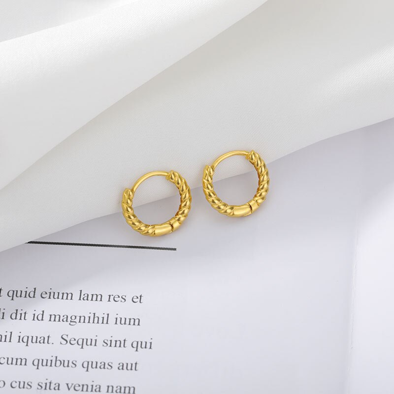 Gold Color Hoop Earrings For Women 2023 Stainless Steel Circle Ear Ring Earings Boho Jewerly Aretes Mujer Christmas Gift