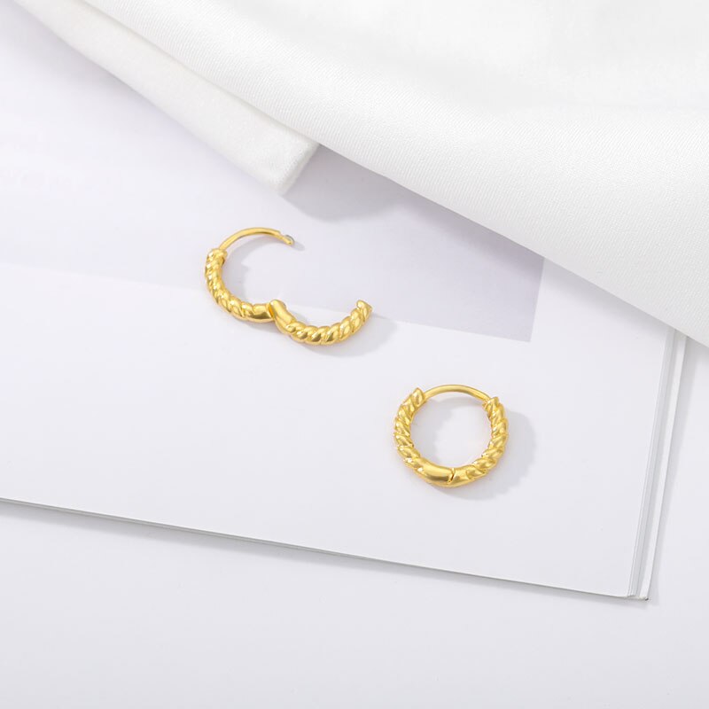 Gold Color Hoop Earrings For Women 2023 Stainless Steel Circle Ear Ring Earings Boho Jewerly Aretes Mujer Christmas Gift