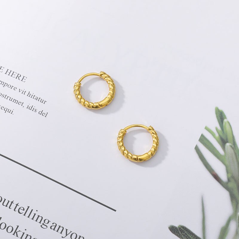 Gold Color Hoop Earrings For Women 2023 Stainless Steel Circle Ear Ring Earings Boho Jewerly Aretes Mujer Christmas Gift