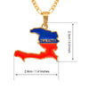 Gold Color  I LOVE HAITI Flag Map Pendants Necklace Ayiti Jewelry Maps of Haiti More Map Design Go To My Store #J0607