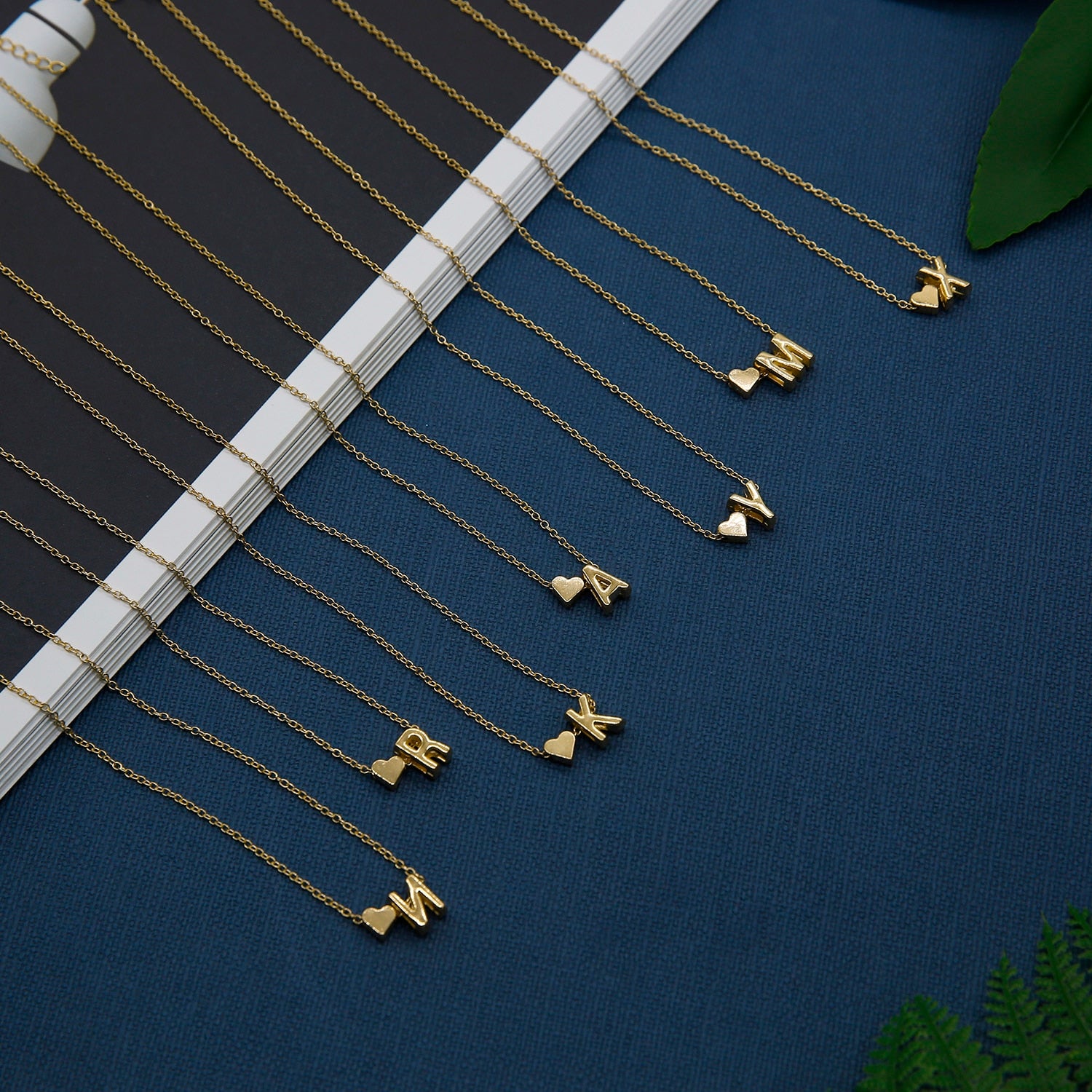 Gold Color Letter Heart Initial Choker Necklace For Women  Dainty 26 Alphabet Pendant Girls Clavicle Jewelry Lover Gifts