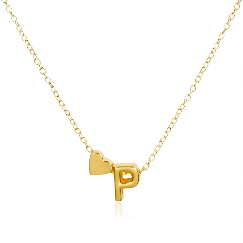 Gold Color Letter Heart Initial Choker Necklace For Women  Dainty 26 Alphabet Pendant Girls Clavicle Jewelry Lover Gifts