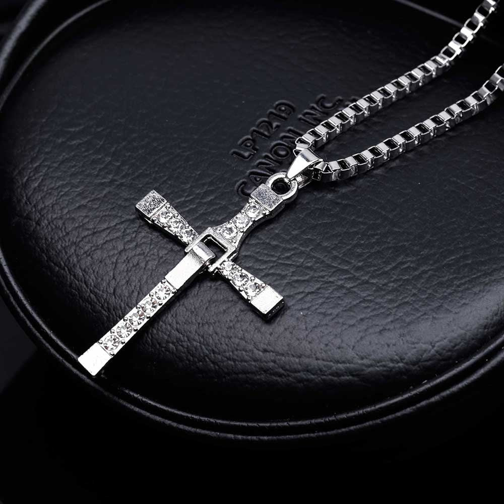 Gold Color Male Necklaces & Pendants Movie Jewelry The Fast and The Furious Toretto Men Classic Cross Pendant Necklace