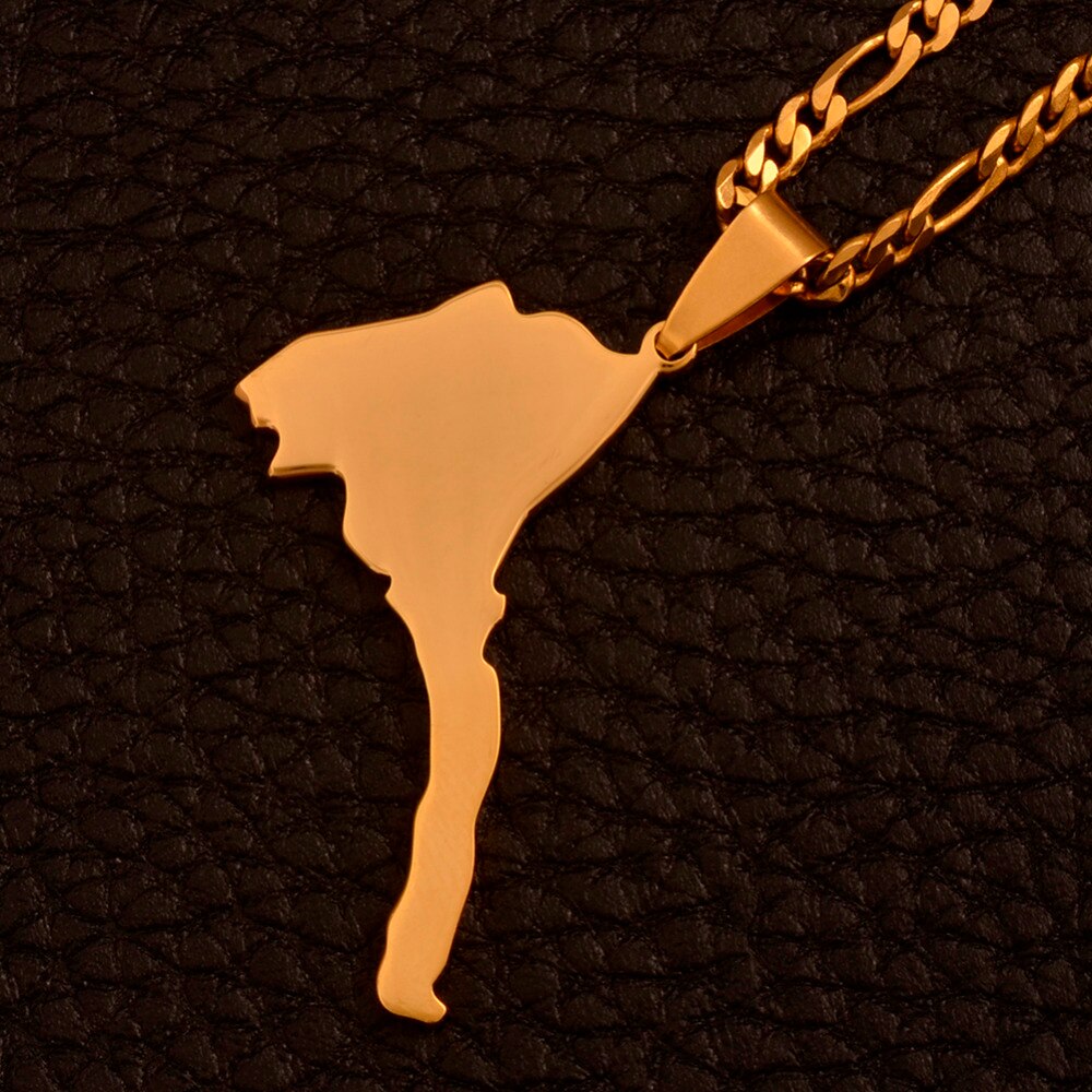 Gold Color Map of Eritrea Pendant Necklace for Women Men Ethnic Gifts Jewelry Figaro Chain Africa Eritrean Maps #J0524