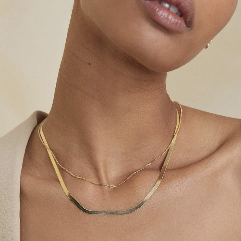 Gold Color Neck Chain Choker Necklace For Women Charm Necklaces Clavicle Chain Jewelry On The Neck Pendant 2021 Chocker Collar