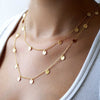 Gold Color Necklace Drop Dangle Ladies Chain Pendant Boho Choker Long Double Sequin Necklace
