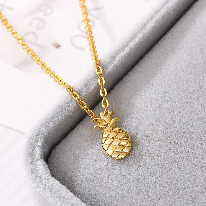 Gold  Color Pineapple Necklace For Women Girls Lover's  Long Chain Pendant Necklaces Engagement Boho Jewelry Birthday Gift