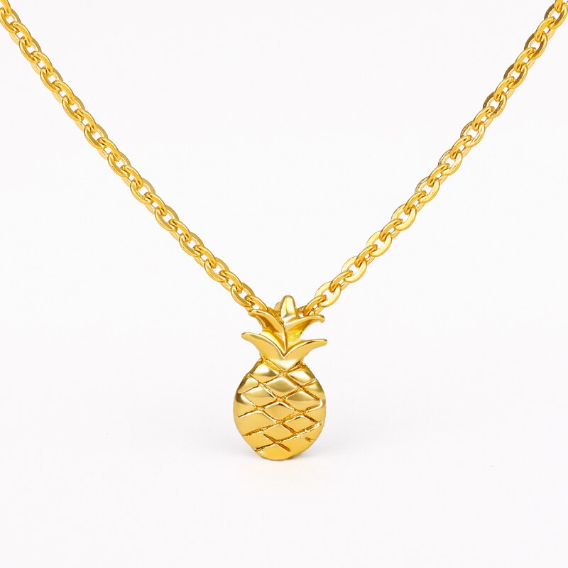 Gold  Color Pineapple Necklace For Women Girls Lover's  Long Chain Pendant Necklaces Engagement Boho Jewelry Birthday Gift