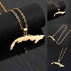 Gold Color Small Size Map Jewelry Steel Cuba Necklaces Map For Women Pendant Anniversary Gift