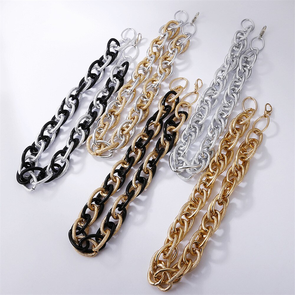 Gold Color Statement Matte Chunky Twist Chain Choker Necklaces For Women Boho Splicing Ethnic Necklace Girls Jewelry