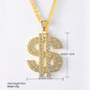 Gold Color US Dollar Pendant Necklace For Men Gangster Chain Accessories Hiphop Rap Jewelry Money For Women/Men Bling Jewelry