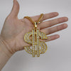 Gold Color US Dollar Pendant Necklace For Men Gangster Chain Accessories Hiphop Rap Jewelry Money For Women/Men Bling Jewelry