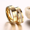 Gold Color Wedding Bands Rings for Women Men High Quality CZ Engagement Couple Promise Ring Anniversary Alliance Jewelry Gift