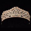 Gold Color wedding crown queen bridal Tiaras leaf bride crystal princess crown headband Wedding Hair Accessories hair jewelry
