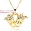 Gold Dollar Sign Shape Alloy Crystal Pendant Necklace Hip Hop Jewelry For Men Boy Birthday Party Gift Wedding Male Accessories