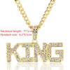 Gold Dollar Sign Shape Alloy Crystal Pendant Necklace Hip Hop Jewelry For Men Boy Birthday Party Gift Wedding Male Accessories
