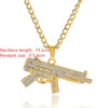 Gold Dollar Sign Shape Alloy Crystal Pendant Necklace Hip Hop Jewelry For Men Boy Birthday Party Gift Wedding Male Accessories