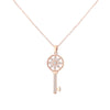 Gold Hollow Sun Flower Key Pendant Necklace For Women friends Simple CZ Zircon Gold Choker Neckalce Female Trendy Jewelry Gift