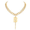 Gold Letter B Pendant Chokers For Women Irregular Pearl Jewelry Party Gift Statement Choker Thick Chain Necklace Punk Collar