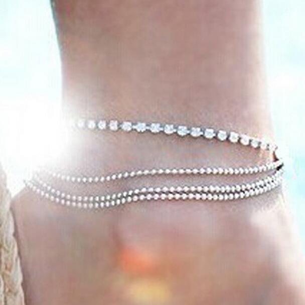 Gold Metal Shell Coconut Tree Female Anklets Barefoot Sandals Foot Summer Double Layers Anklets On Foot Ankle Bracelets