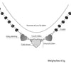 Gold Plate Cubic Zirconia Black Beads Crystal  Heart Adjusta Necklace Gift For Woman Trendy Wedding Party Female Jewelry New