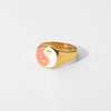 Gold Plated 316L Stainless Steel Shell Rings For Women Heart Shape Yin Yang Chunky Finger Rings Waterproof Jewelry