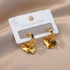 Gold Plated Butterfly Earrings for Women Romantic Stainless Steel Earrings 2023 Trend Couple Wedding Jewelry Christmas Gifts