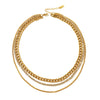 Gold Plated Cubic Zirconia Multi-layers Chain Necklace Titanium Steel Tassel Hardwear Chain for Women Party Jewelry Gold Plated
