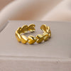 Gold Plated Heart Rings for Women Lucky Open Adjustable Stainless Steel Ring Romantic Couple Wedding Band Jewerly anillos mujer