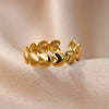 Gold Plated Heart Rings for Women Lucky Open Adjustable Stainless Steel Ring Romantic Couple Wedding Band Jewerly anillos mujer