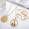 Gold Plated Our Lady of Aparecida Necklace for Women Copper Box Chain Necklace Catholic Jewelry Virgen de guadalupe