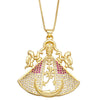 Gold Plated Our Lady of Aparecida Necklace for Women Copper Box Chain Necklace Catholic Jewelry Virgen de guadalupe