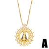 Gold Plated Our Lady of Aparecida Necklace for Women Copper Box Chain Necklace Catholic Jewelry Virgen de guadalupe