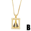 Gold Plated Our Lady of Aparecida Necklace for Women Copper Box Chain Necklace Catholic Jewelry Virgen de guadalupe