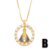 Gold Plated Our Lady of Aparecida Necklace for Women Copper Box Chain Necklace Catholic Jewelry Virgen de guadalupe