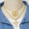 Gold Plated Our Lady of Aparecida Necklace for Women Copper Box Chain Necklace Catholic Jewelry Virgen de guadalupe