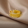 Gold Plated Pillar Rings For Women Open Adjustable Stainless Steel Ring 2023 Trend Couple Wedding Jewelry Christmas Gift anillos