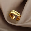 Gold Plated Pillar Rings For Women Open Adjustable Stainless Steel Ring 2023 Trend Couple Wedding Jewelry Christmas Gift anillos