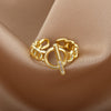 Gold Plated Pillar Rings For Women Open Adjustable Stainless Steel Ring 2023 Trend Couple Wedding Jewelry Christmas Gift anillos