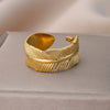 Gold Plated Pillar Rings For Women Open Adjustable Stainless Steel Ring 2023 Trend Couple Wedding Jewelry Christmas Gift anillos