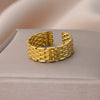 Gold Plated Pillar Rings For Women Open Adjustable Stainless Steel Ring 2023 Trend Couple Wedding Jewelry Christmas Gift anillos