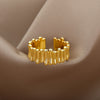 Gold Plated Pillar Rings For Women Open Adjustable Stainless Steel Ring 2023 Trend Couple Wedding Jewelry Christmas Gift anillos
